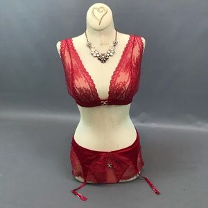 Victoria’s Secret Bralette Panties Garter Lingerie